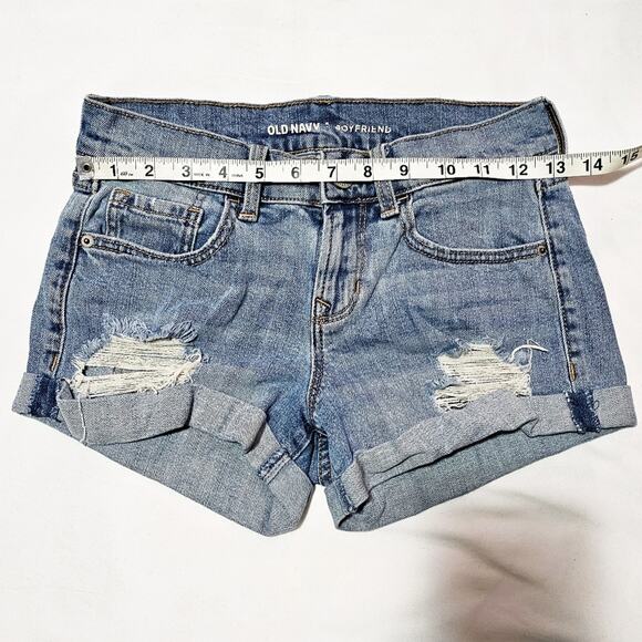 FREE with bundle! Old Navy medium wash distressed Boyfriend cuffed jean shorts - Picture 7 of 11